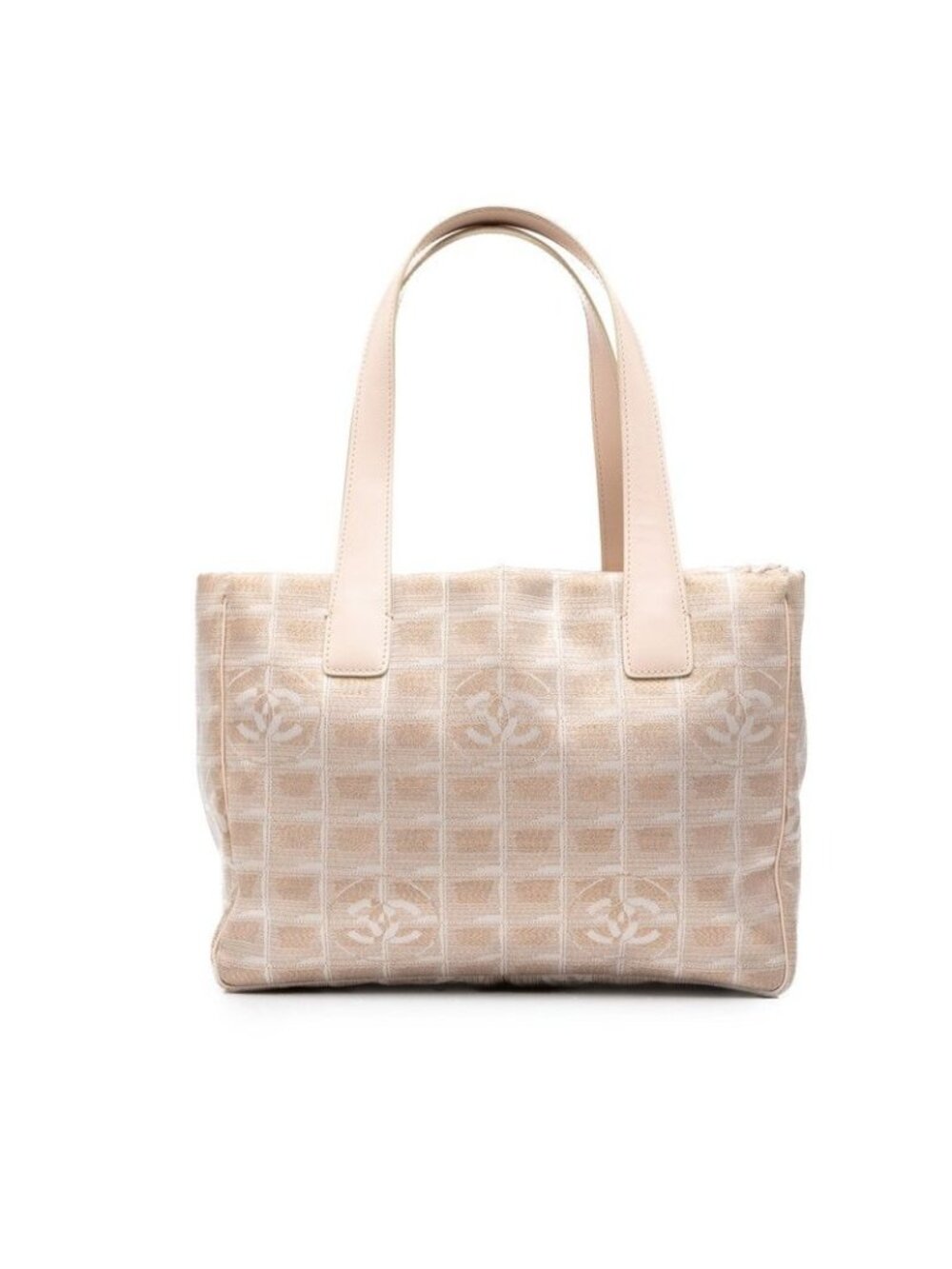 Chanel CC Logo New Travel Line PM Tote Shoulder Bag Pink Nylon Leather
